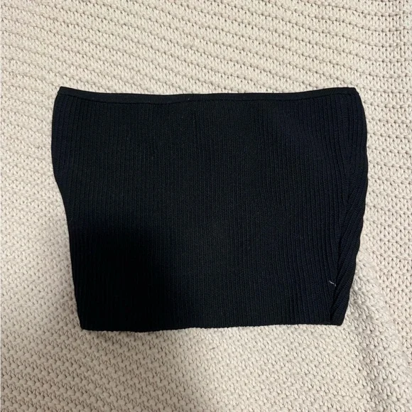 Black Ribbed Tube Top - Picture 1 of 2